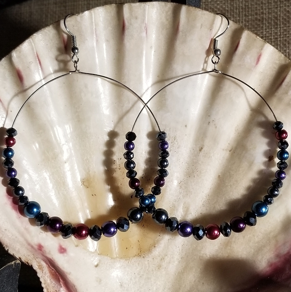 Wire Hoop earrings and matching bracelet